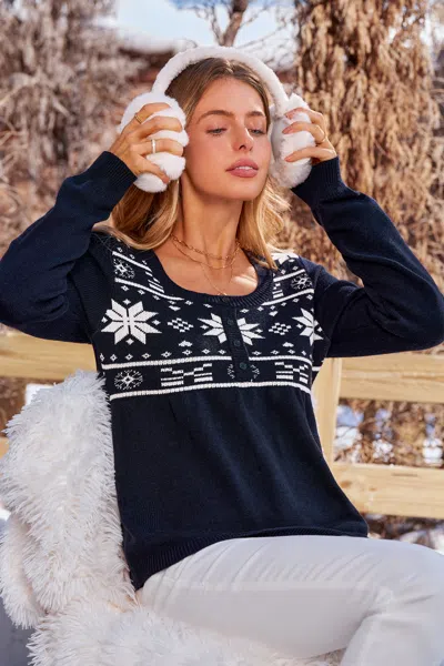 Cupshe Snow Day Sweetheart Christmas Sweater In Blue