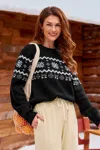 Cupshe Snowball Fight Winter Sweater In Black