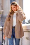 Cupshe Snowed In Taupe Coat In Brown