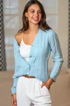 Cupshe Snug Harbor Blue Cardigan In Blue