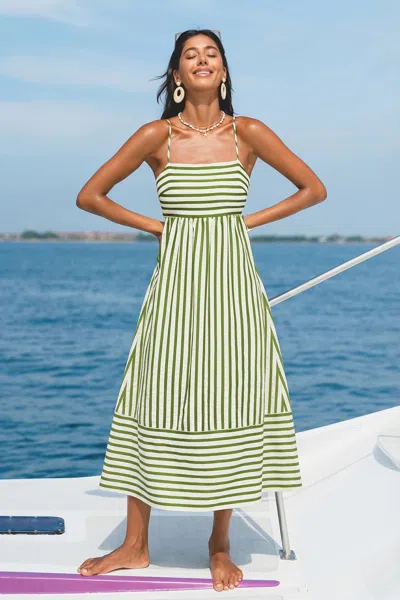 Cupshe So Grounding Striped Maxi Dress In Green
