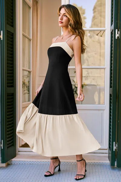 Cupshe So Polished Two-toned Maxi Dress In Black