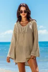 Cupshe Soft Sands Beige Cover-up Mini Dress