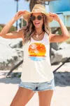 Cupshe Solar Splash Graphic Tank In White
