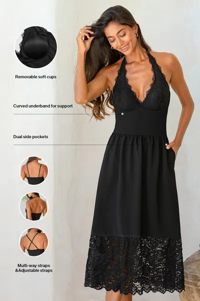 Cupshe Somewhere Fancy Black Midi Dress