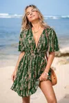 Cupshe Somewhere Warm Abstract Mini Dress In Green