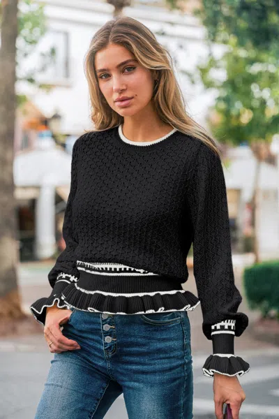 Cupshe Spin Around Black Sweater