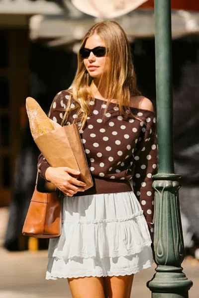 Cupshe Spot On Polka Dot Sweater In Brown