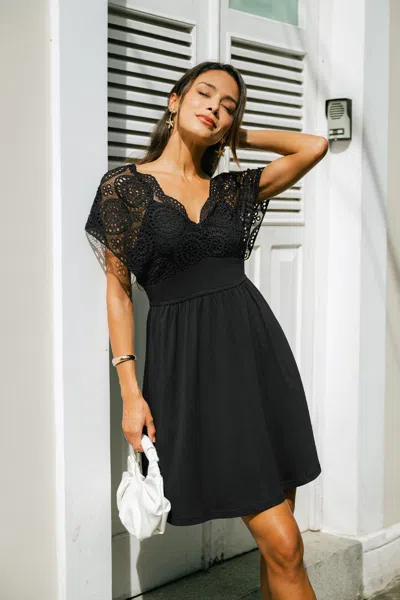 Cupshe Star Crossed Black Mini Dress