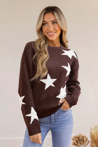 Cupshe Star Power Brown Sweater In Multi