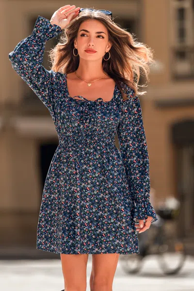 Cupshe Starlit Garden Floral Mini Dress In Black