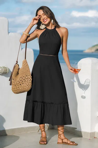 Cupshe Start Of Something Black Midi Dress