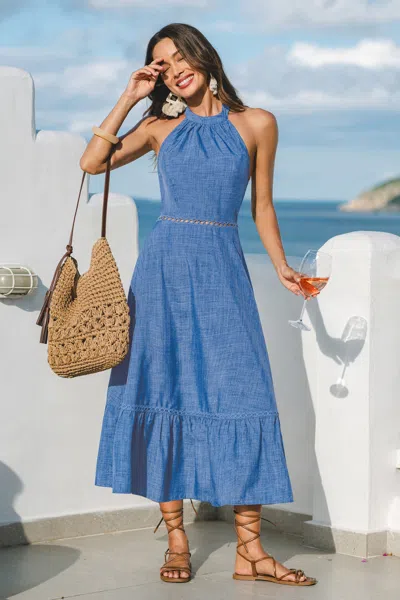 Cupshe Start Of Something Blue Midi Dress