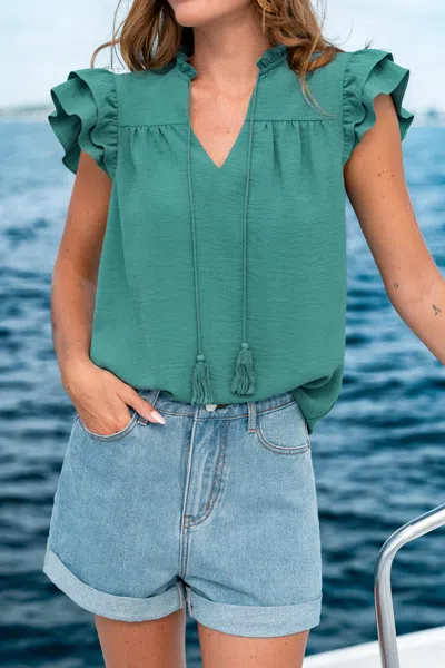 Cupshe Stay For Sunset Green Top