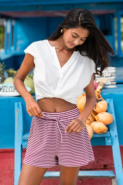 Cupshe Stay Over Striped Lounge Shorts In Multi