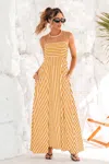 Cupshe Straight Forward Striped Maxi Dress