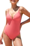 CUPSHE CUPSHE STRAWBERRY FIELDS FOREVER ONE-PIECE SWIMSUIT