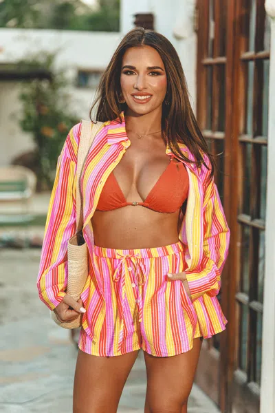Cupshe Stripe 2-piece Cover-up Set In Multi