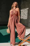 Cupshe Striped Plunge Loose Leg Jumpsuit