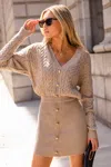 Cupshe Subtle Glow Beige Mini Sweater Dress In Brown