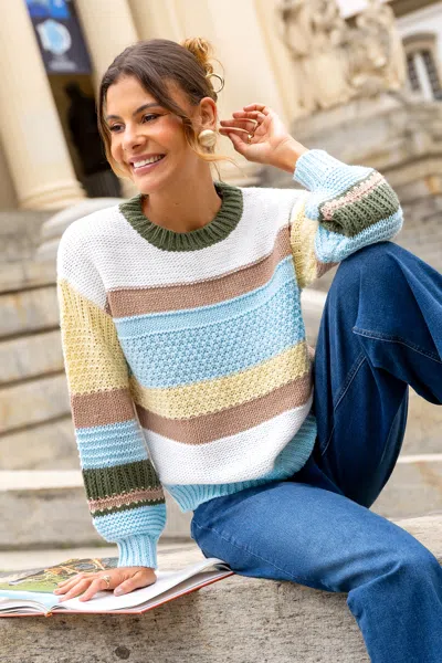 Cupshe Sugar Rush Striped Sweater In Multi