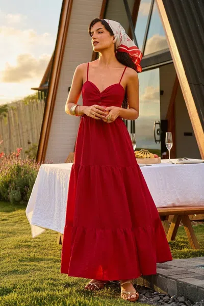 Cupshe Sultry Sun Red Maxi Dress