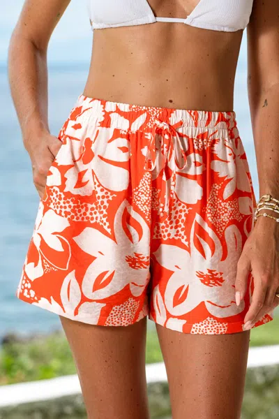 Cupshe Summer Citrus Tropical Shorts In Orange