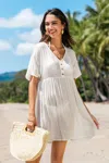 Cupshe Summer Dream White Cover-up Mini Dress In White