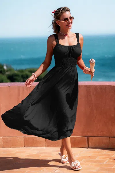 Cupshe Summer Memory Black Maxi Dress