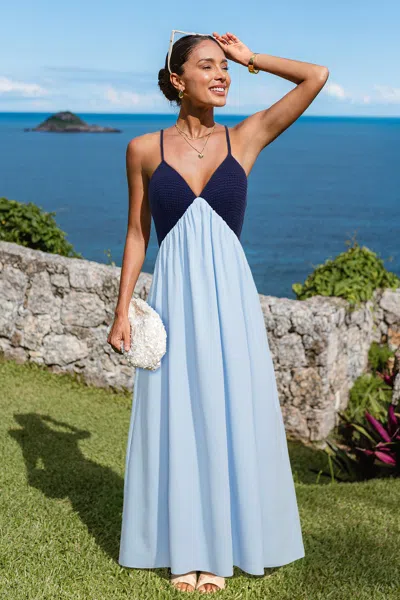 Cupshe Summer Night Blue Maxi Dress