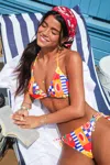 Cupshe Summer Picnic Patchwork Bikini Set In Multi