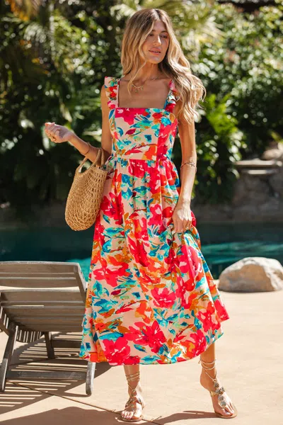 Cupshe Sun Petal Floral Maxi Dress In Multi