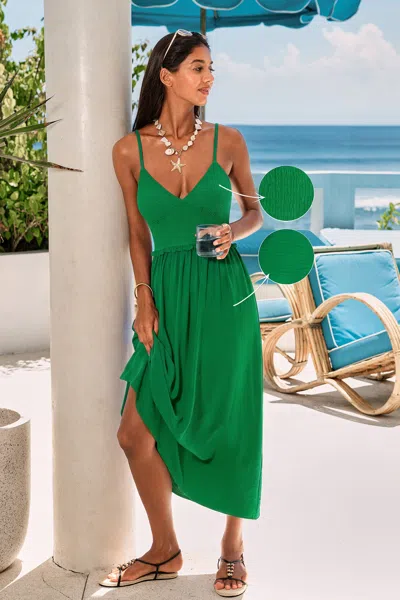 Cupshe Sun Soaked Vibe Green Maxi Dress