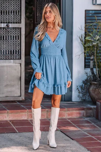 Cupshe Sunday Stroll Blue Mini Dress