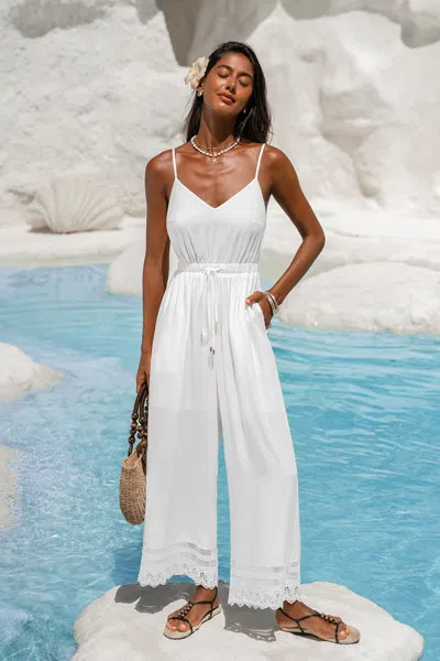 Cupshe Sunlit Shore White Jumpsuit