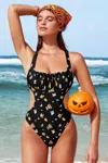 Cupshe Sunny Mode Floral Monokini Swimsuit In Black