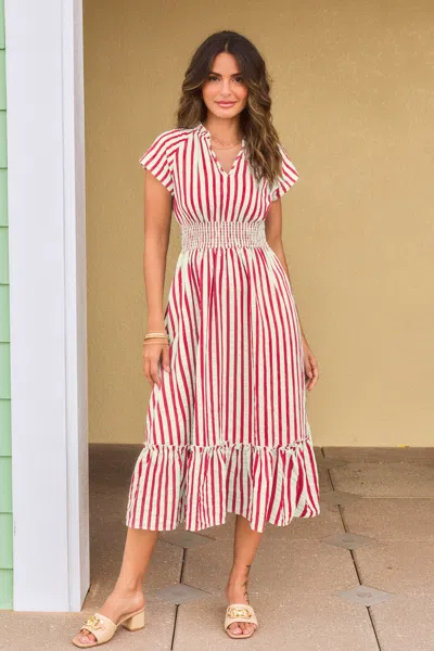 Cupshe Sunset Cruise Striped Midi Dress In Multi