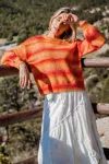 Cupshe Sunset Striped Long Sleeve Sweater In Orange