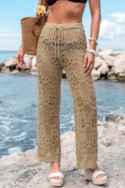 Cupshe Sunspill Camel Cover-up Pants In Brown