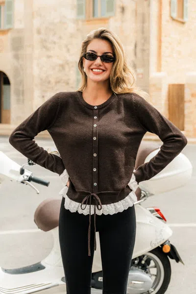 Cupshe Sweet As Ever Brown Cardigan