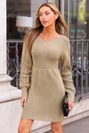 Cupshe Sweet Cinnamon Beige Mini Sweater Dress In Neutral