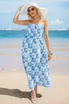 Cupshe Sweet Oasis Tropical Maxi Dress In Blue