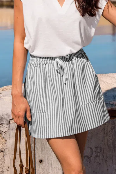 Cupshe Sweet On You Striped Mini Skirt In Blue