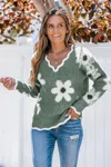Cupshe Sweet Spot Floral Sweater In Green