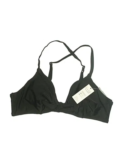 Pre-owned Cupshe Swimsuit Top Black Solid Pattern Swimwear