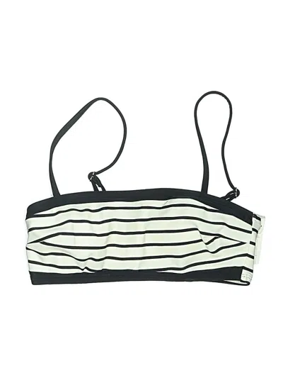 Pre-owned Cupshe Swimsuit Top Black Stripes Pattern Swimwear