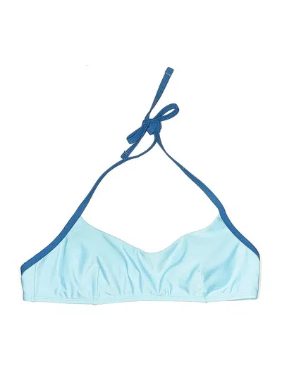 Pre-owned Cupshe Swimsuit Top Blue Color Block Pattern Swimwear