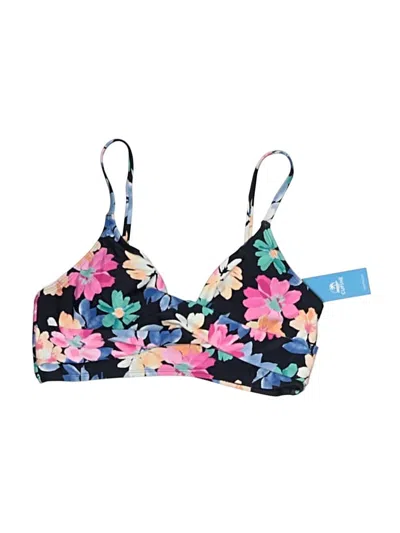 Pre-owned Cupshe Swimsuit Top Blue Floral Pattern Swimwear