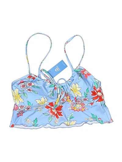 Cupshe Swimsuit Top Blue Floral Pattern Swimwear