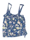Cupshe Swimsuit Top Blue Floral Pattern Swimwear In Blue